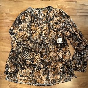 Snakeskin Free People Lace Top